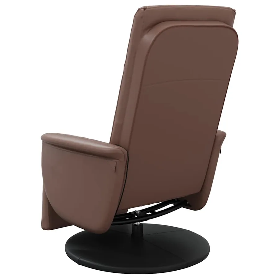 Fauteuil inclinable de massage repose-pieds marron similicuir - 6