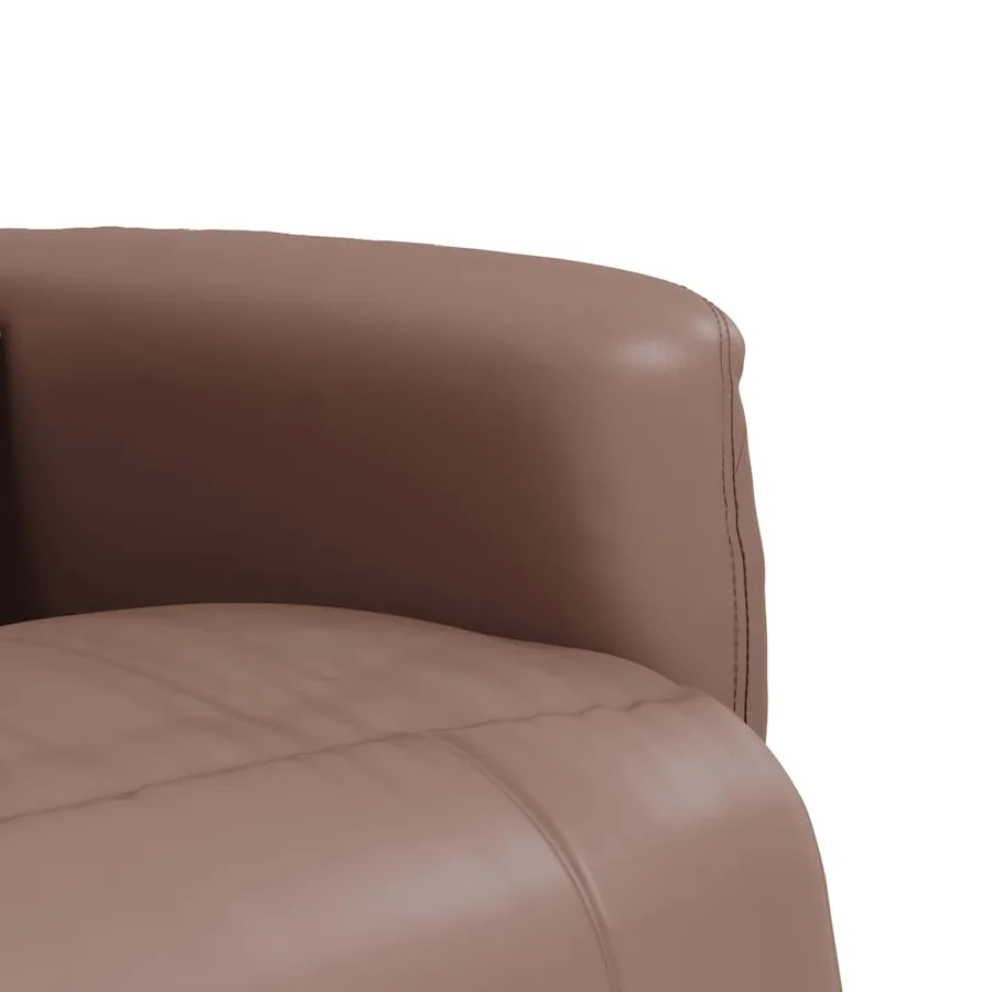 Fauteuil inclinable de massage repose-pieds marron similicuir - 8