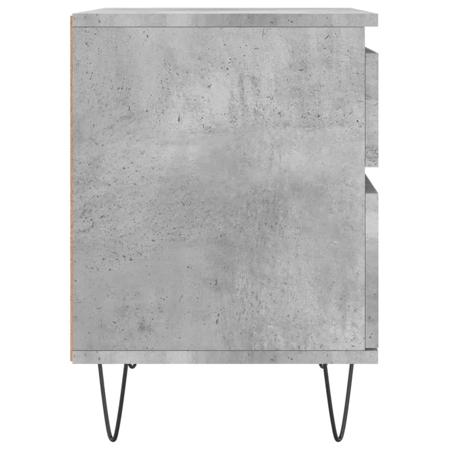 Table de chevet gris béton 40x35x50 cm bois d’ingénierie - 7