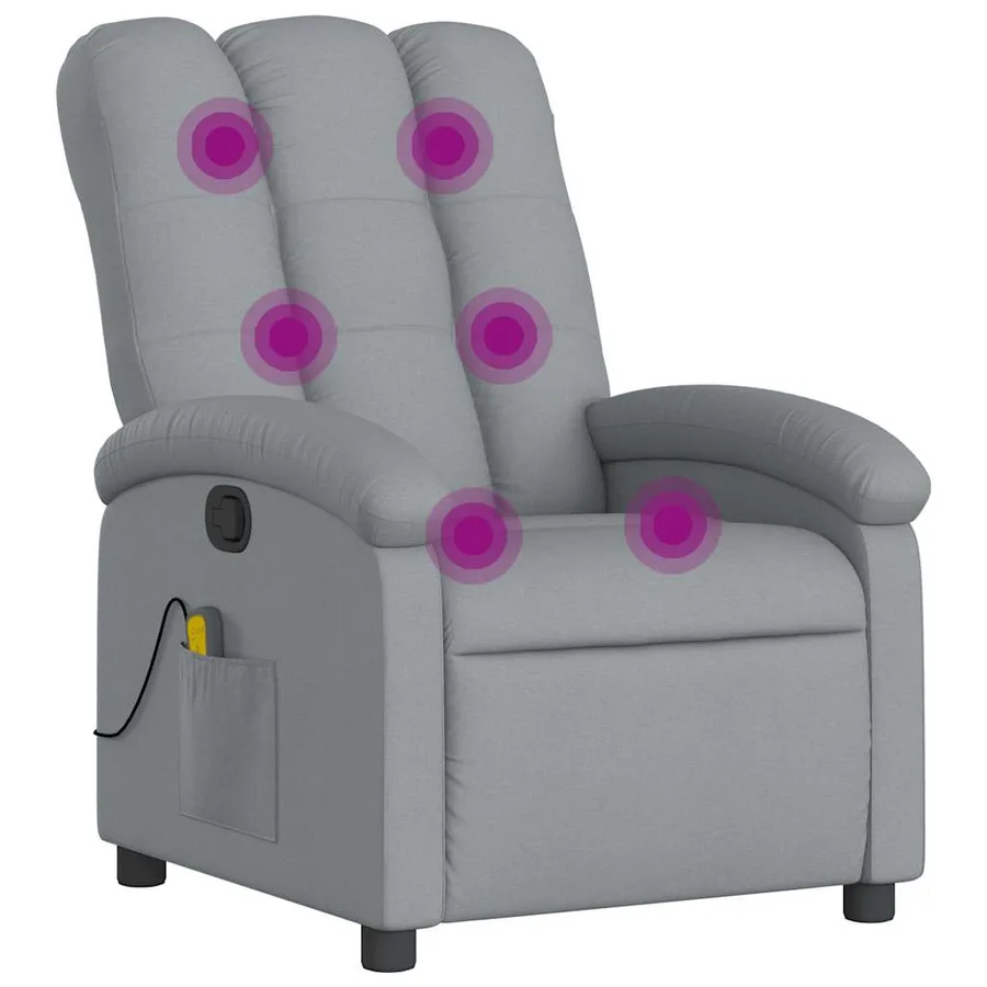 Fauteuil de massage inclinable Gris clair Tissu - 2