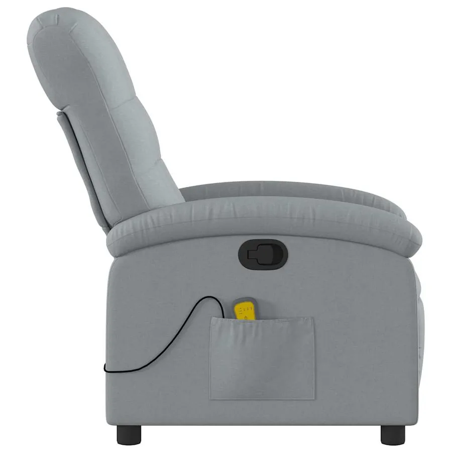 Fauteuil de massage inclinable Gris clair Tissu - 6