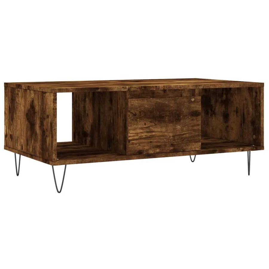 Table basse Chêne fumé 90x50x36,5 cm Bois d'ingénierie - 2
