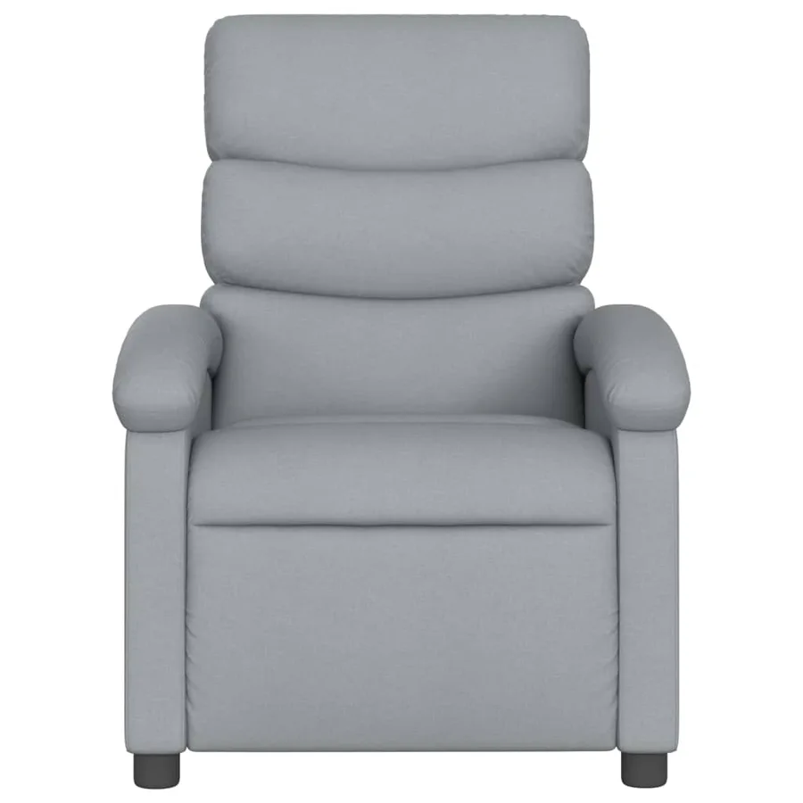 Fauteuil de massage inclinable gris clair tissu - 4