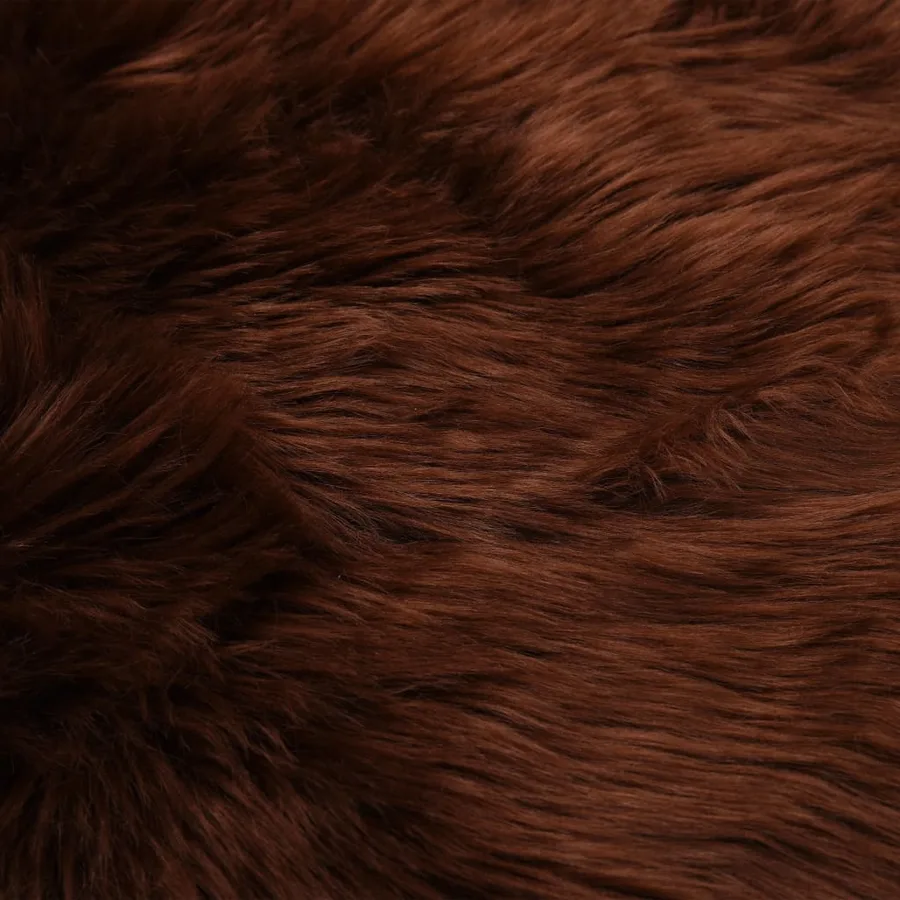 Tapis 60 x 90 cm Peau de mouton synthétique Marron - 4