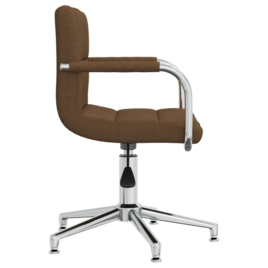 Chaise pivotante de salle à manger Marron Tissu - 3