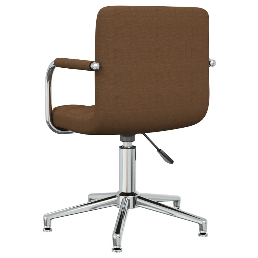 Chaise pivotante de salle à manger Marron Tissu - 4