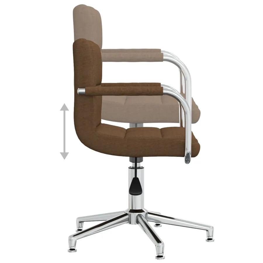 Chaise pivotante de salle à manger Marron Tissu - 5
