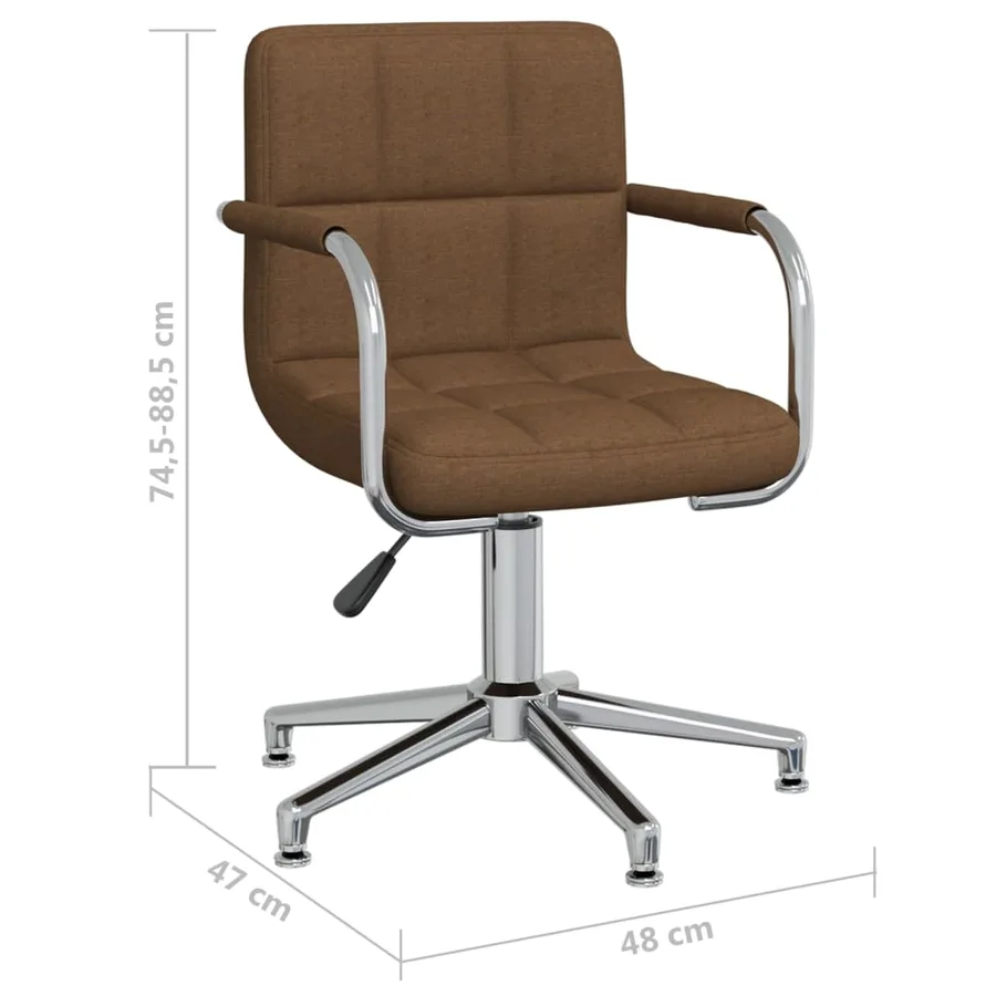 Chaise pivotante de salle à manger Marron Tissu - 8