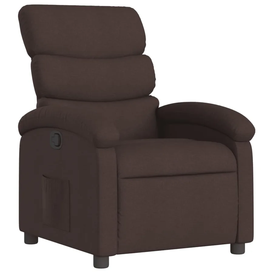 Fauteuil inclinable Marron foncé Tissu - 2