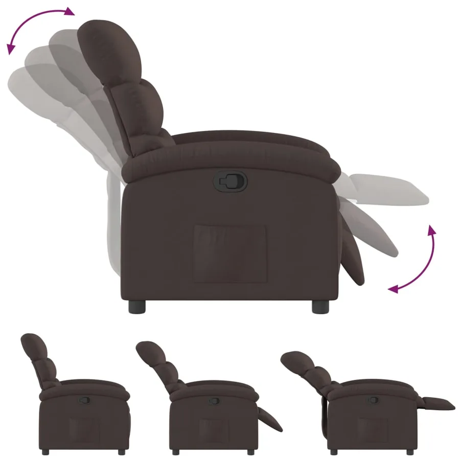 Fauteuil inclinable Marron foncé Tissu - 6