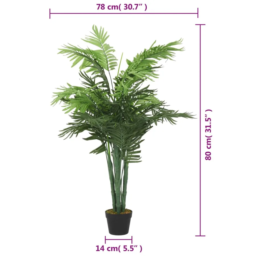 Palmier artificiel 18 feuilles 80 cm vert - 5