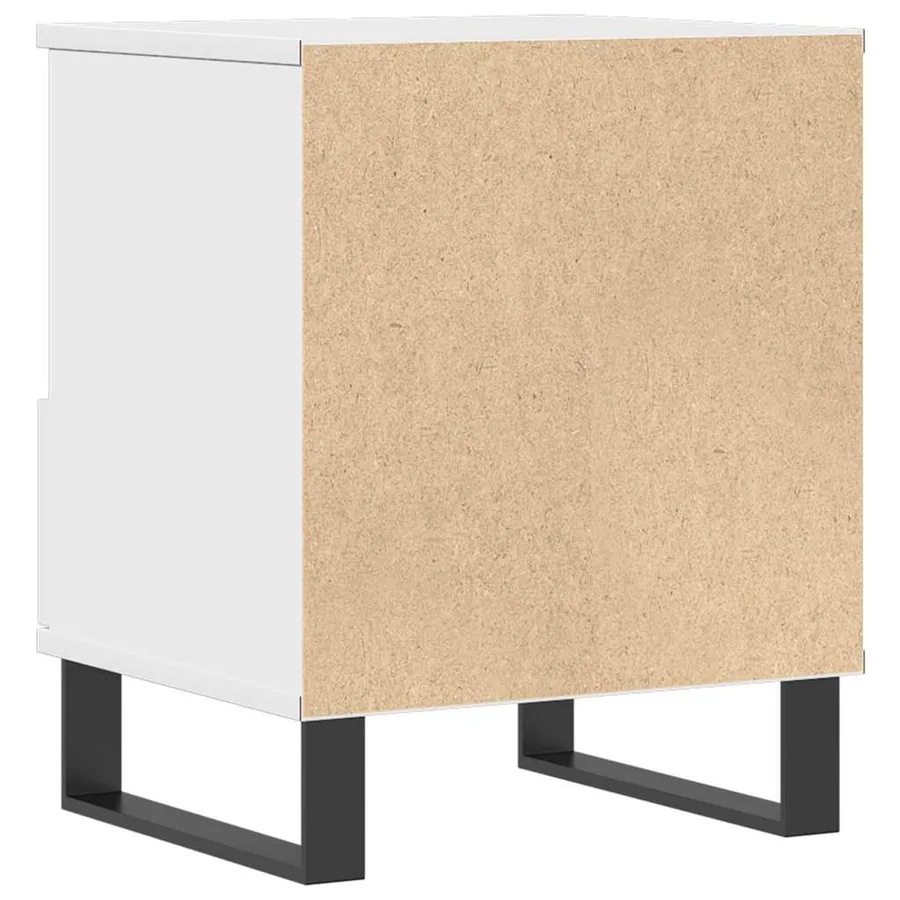 Table de chevet Blanc 40x35x50 cm Bois d’ingénierie - 5