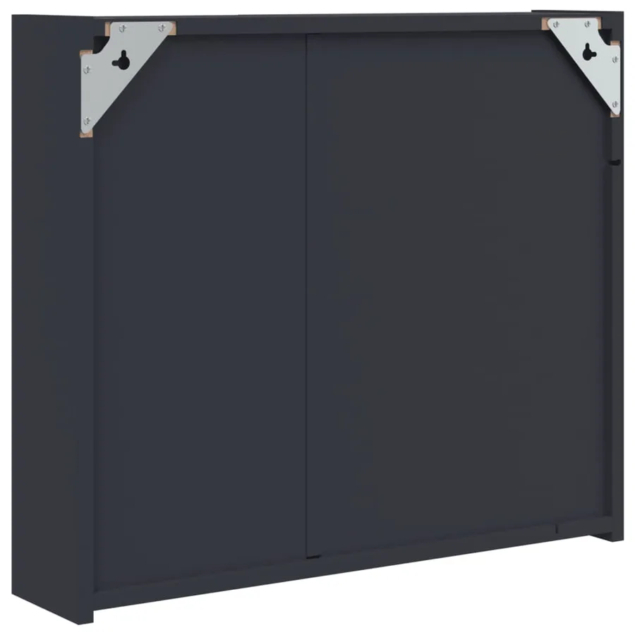 Armoire de salle de bain à miroir avec LED gris 60x13x52 cm - 8