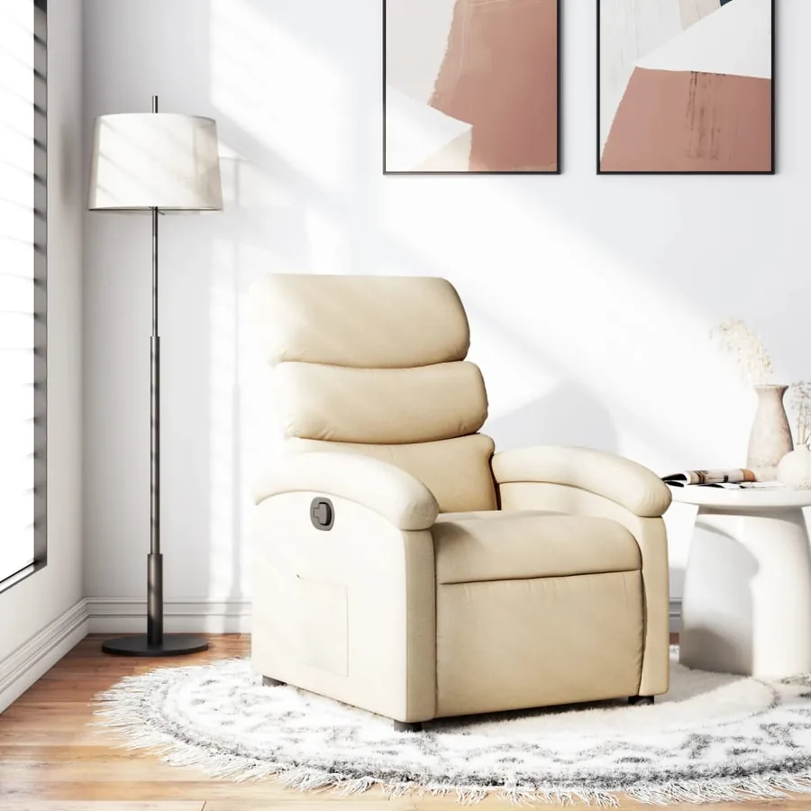 Fauteuil inclinable crème tissu