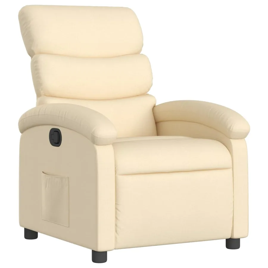 Fauteuil inclinable crème tissu - 2
