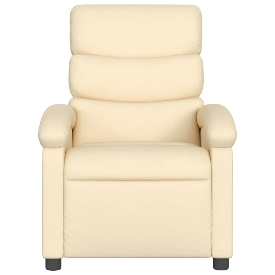 Fauteuil inclinable crème tissu - 3