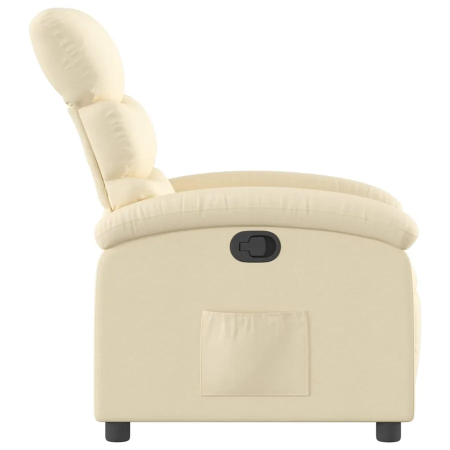 Fauteuil inclinable crème tissu - 4