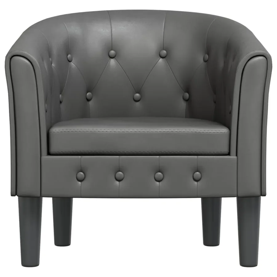 Chaise cabriolet gris similicuir - 3