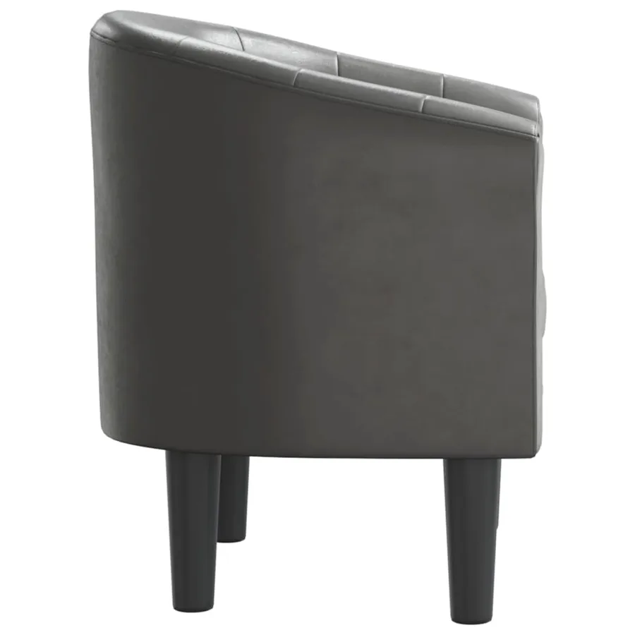 Chaise cabriolet gris similicuir - 4