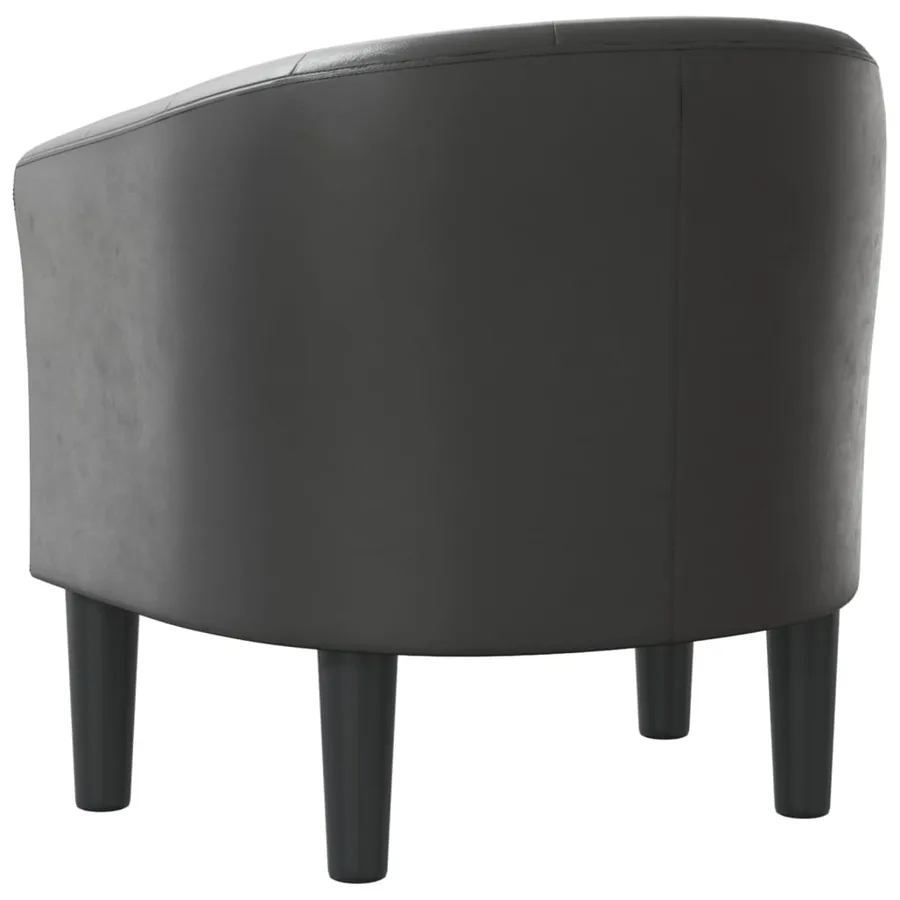 Chaise cabriolet gris similicuir - 5