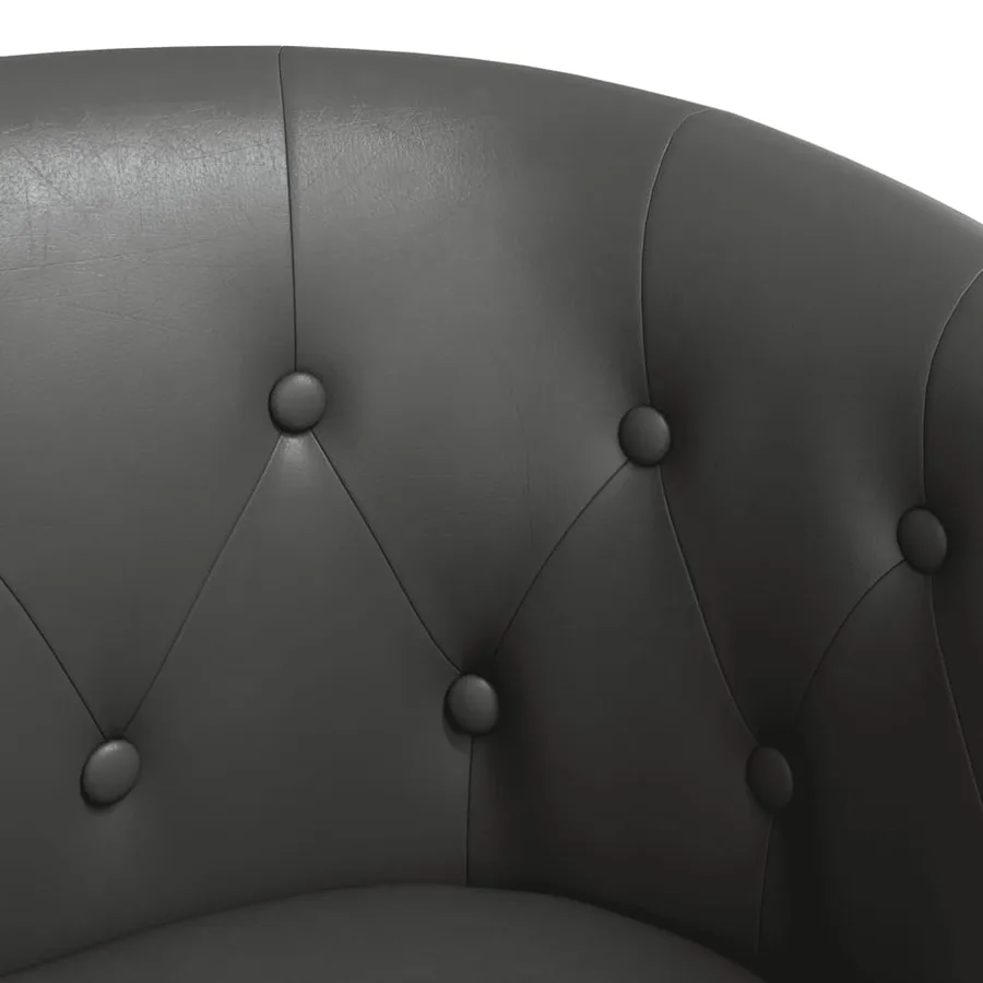 Chaise cabriolet gris similicuir - 6