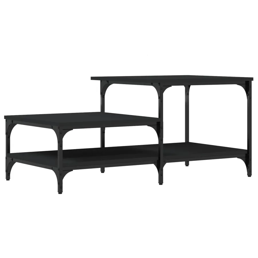 Table basse noir 100x50,5x45 cm bois d'ingénierie - 2