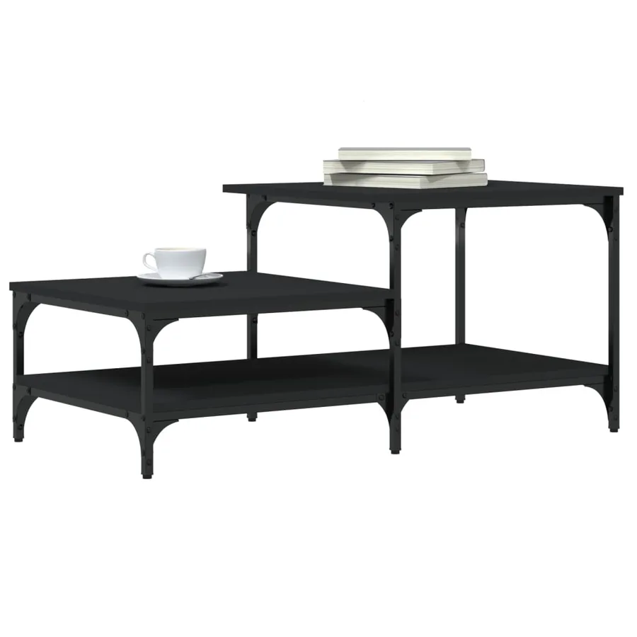 Table basse noir 100x50,5x45 cm bois d'ingénierie - 3