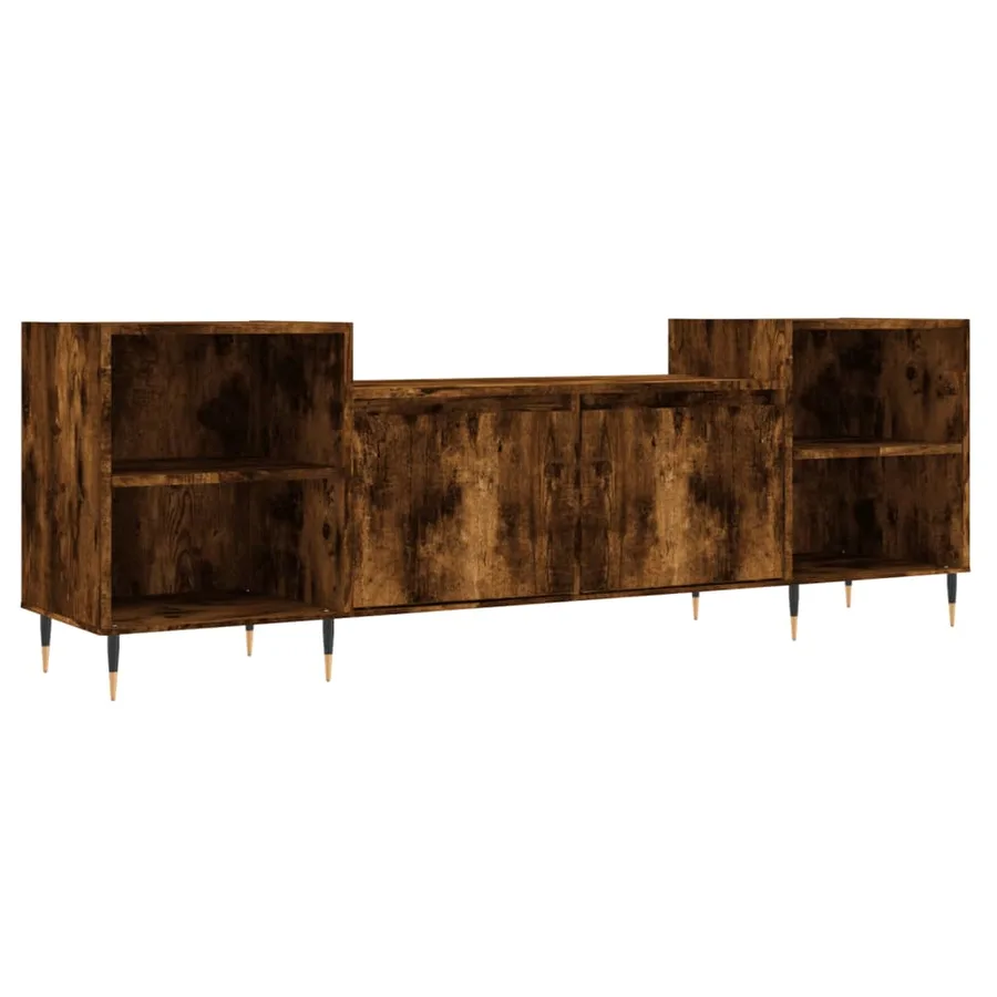 Meuble TV Chêne fumé 160x35x55 cm Bois d'ingénierie - 2