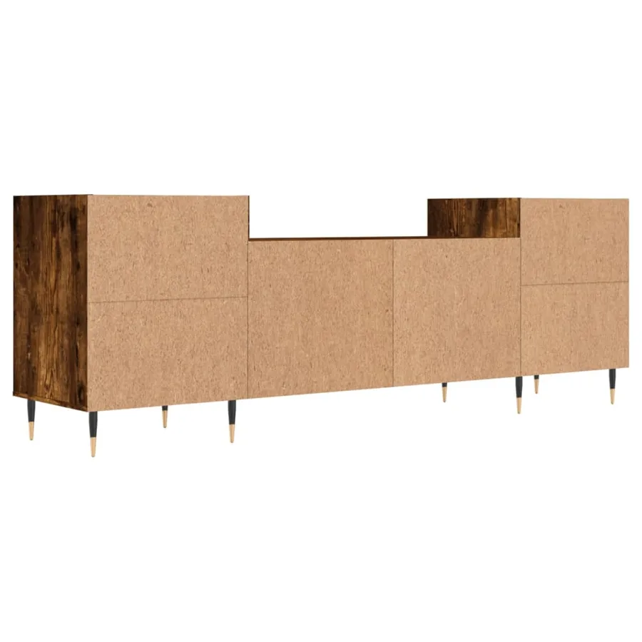 Meuble TV Chêne fumé 160x35x55 cm Bois d'ingénierie - 8