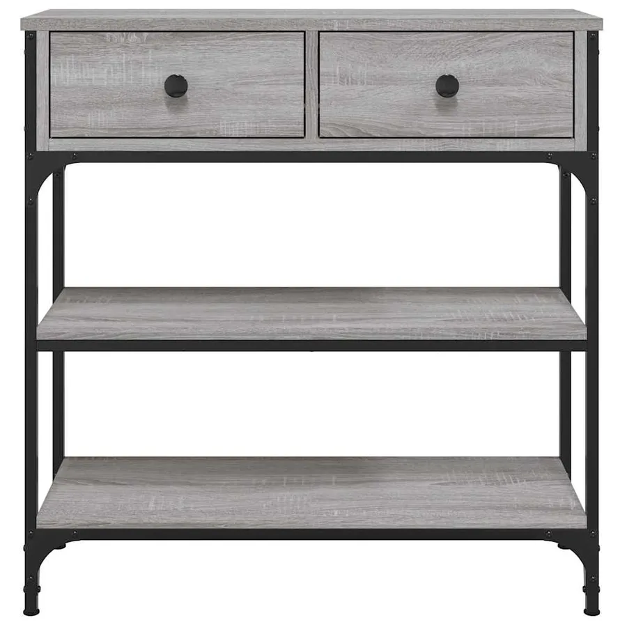 Table console sonoma gris 72,5x25x75 cm bois d'ingénierie - 6