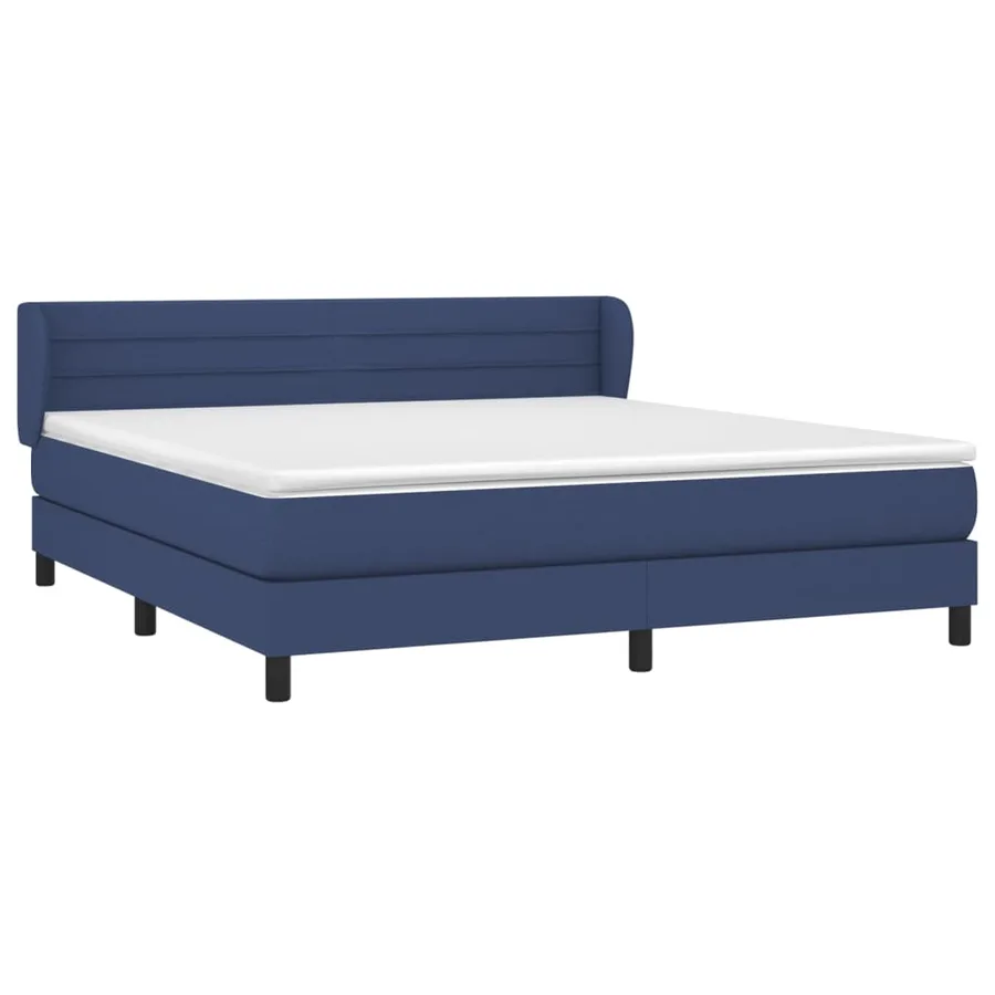 Sommier à lattes de lit avec matelas Bleu 180x200 cm Tissu - 3