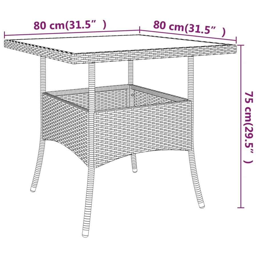 Ensemble à manger de jardin 5pcs Résine tressée Marron - 12