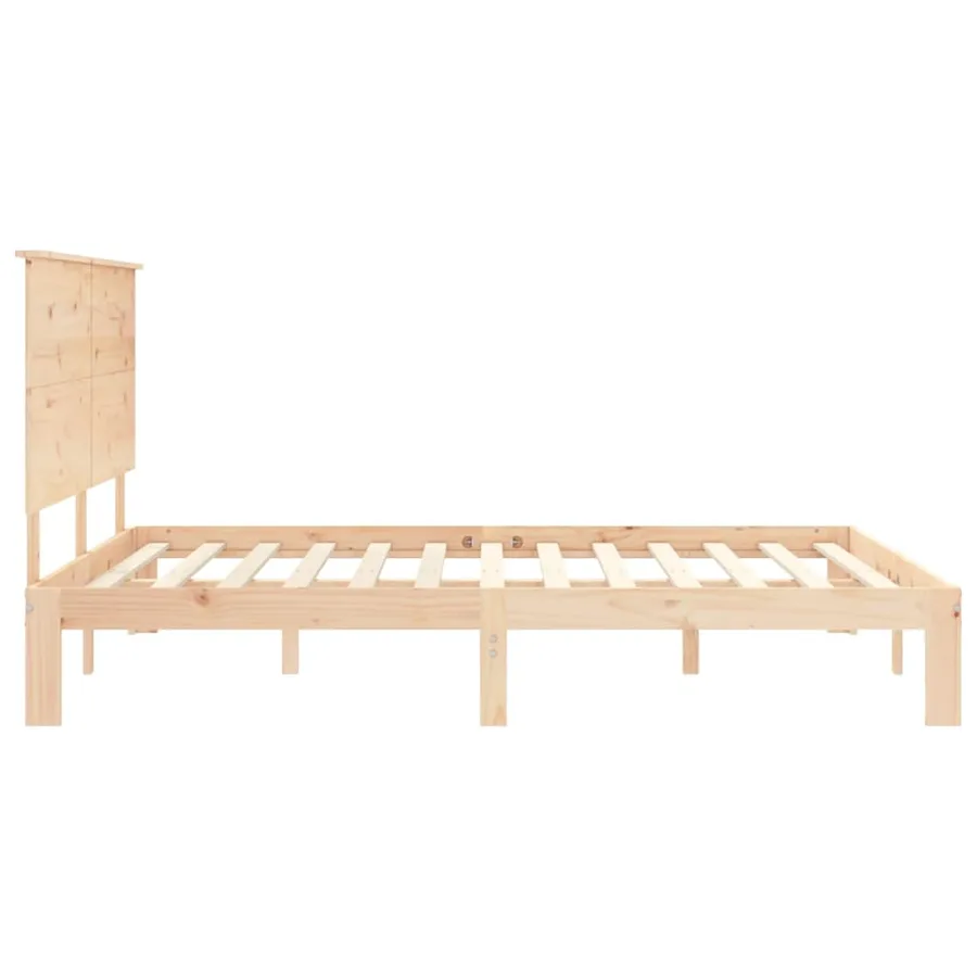 Cadre de lit sans matelas bois de pin massif - 7