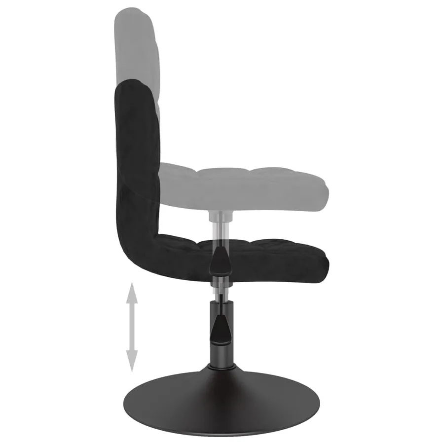 Chaise pivotante de salle à manger Noir Velours - 4