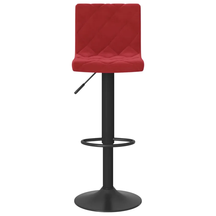 Tabourets de bar lot de 2 rouge bordeaux velours - 4