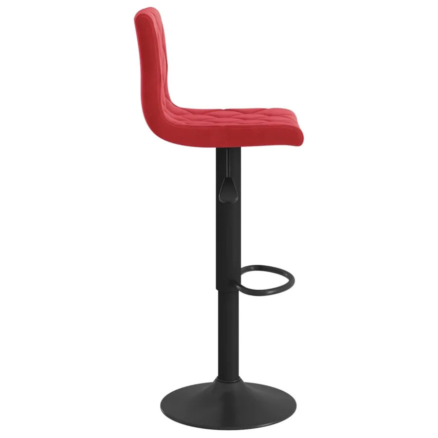 Tabourets de bar lot de 2 rouge bordeaux velours - 5