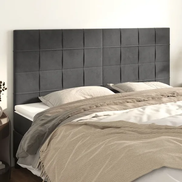 Tête de lit Gris foncé 160 x 5 x 118/128 cm Velours