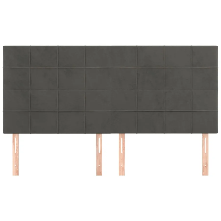 Tête de lit Gris foncé 160 x 5 x 118/128 cm Velours - 3