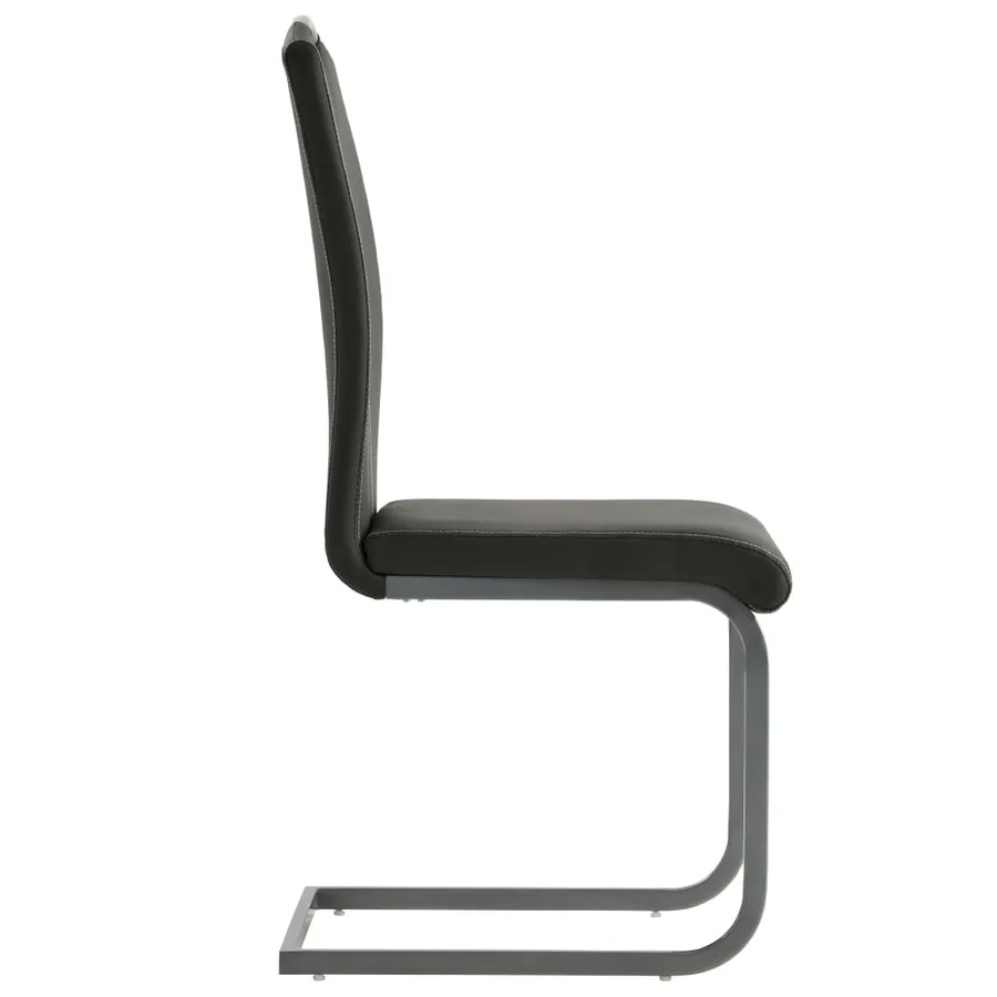 Chaises à manger cantilever lot de 2 gris similicuir - 4