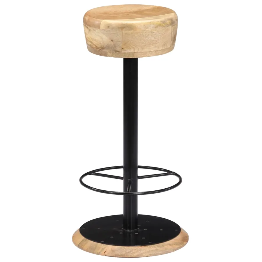 Chaises de bar lot de 2 bois de manguier solide - 10