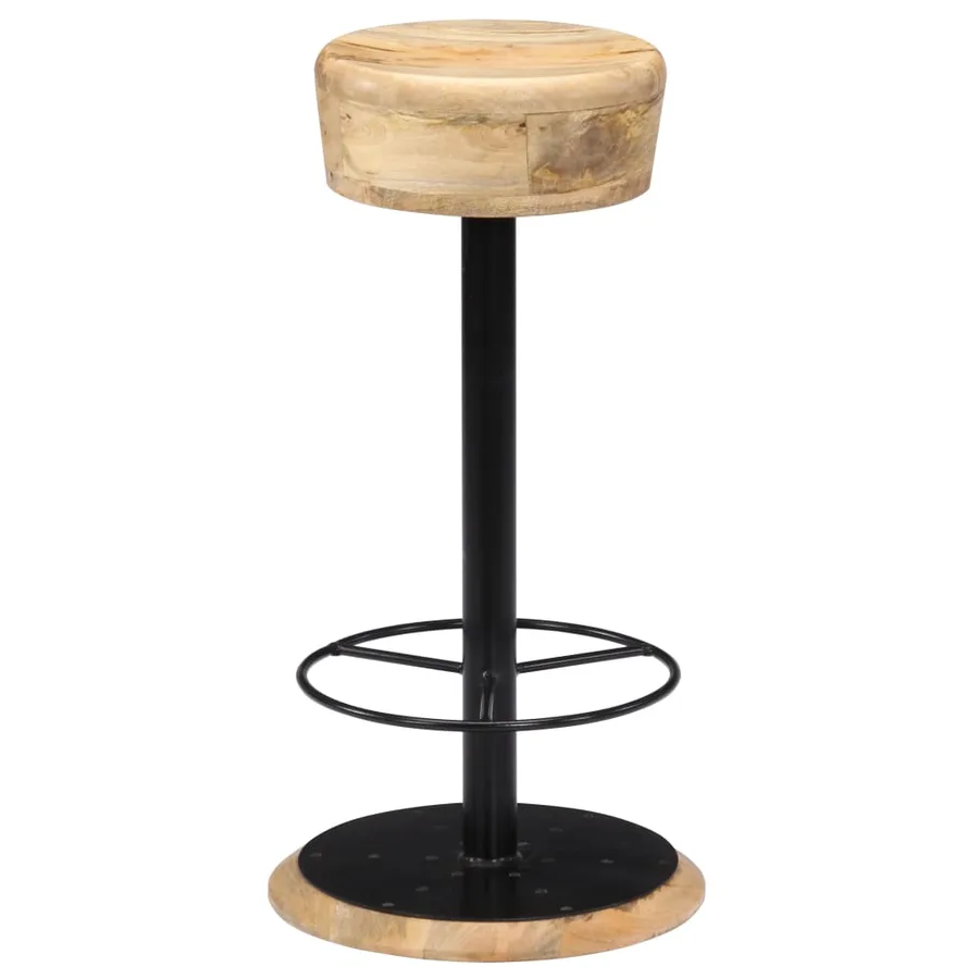Chaises de bar lot de 2 bois de manguier solide - 11