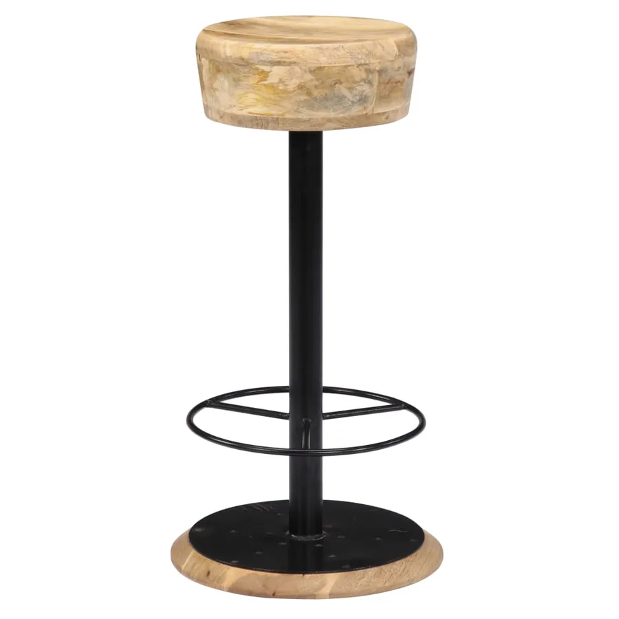 Chaises de bar lot de 2 bois de manguier solide - 14