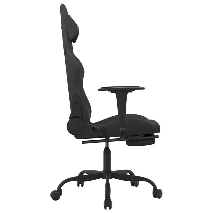 Chaise de jeu avec repose-pied Noir Tissu - 4