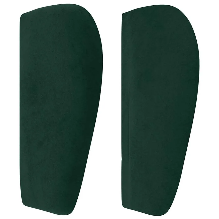 Tête de lit avec oreilles Vert foncé 203x23x78/88 cm Velours - 4
