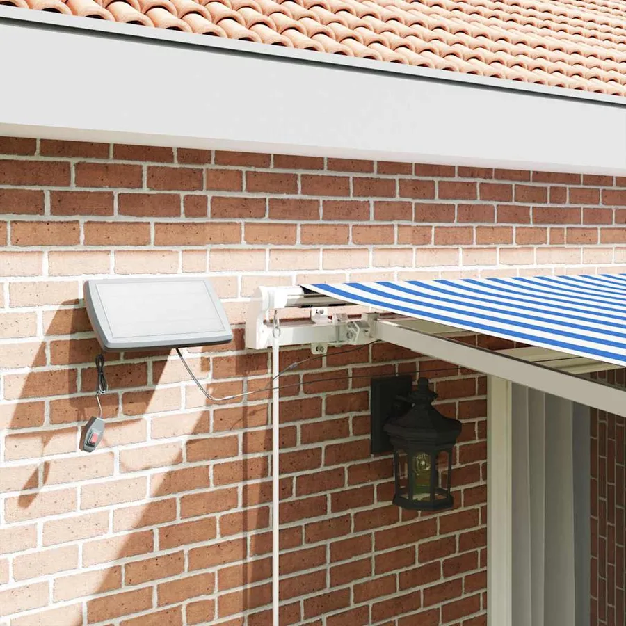 Auvent Rétractable Bleu et Blanc 500 × 300 cm - 4