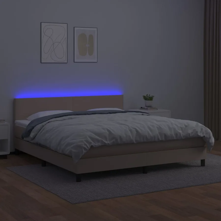 Sommier à lattes de lit avec matelas LED Cappuccino 180x200 cm - 4
