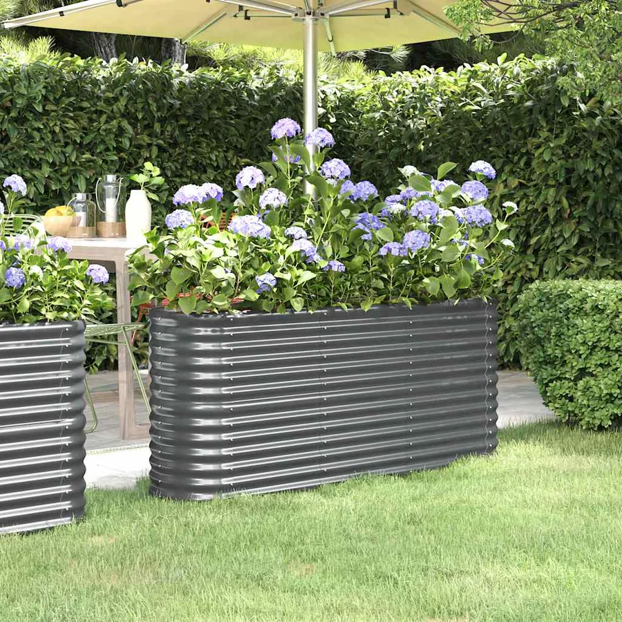 Lit surélevé de jardin Acier galvanisé Anthracite