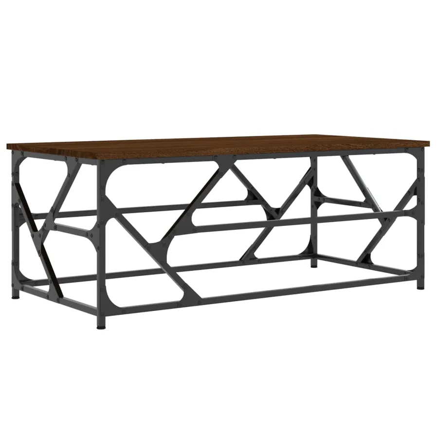 Table basse Chêne marron 100x50x40 cm Bois d'ingénierie - 2