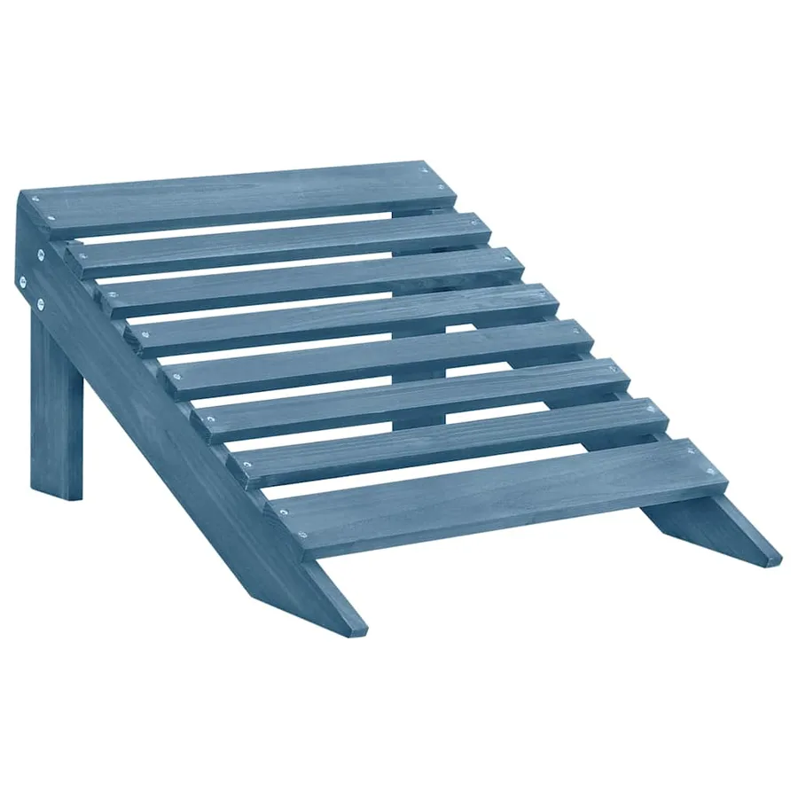 Chaise de jardin Adirondack 2 places et pouf sapin massif bleu - 7
