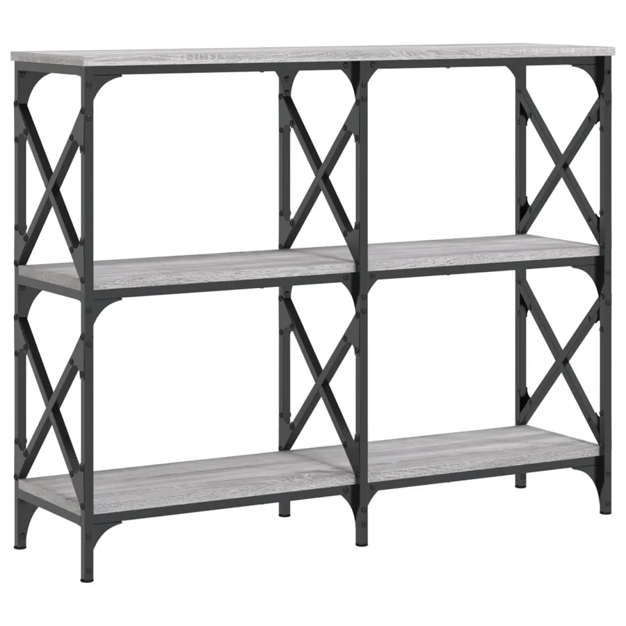 Table console sonoma gris 100x28x80,5 cm bois d'ingénierie - 2
